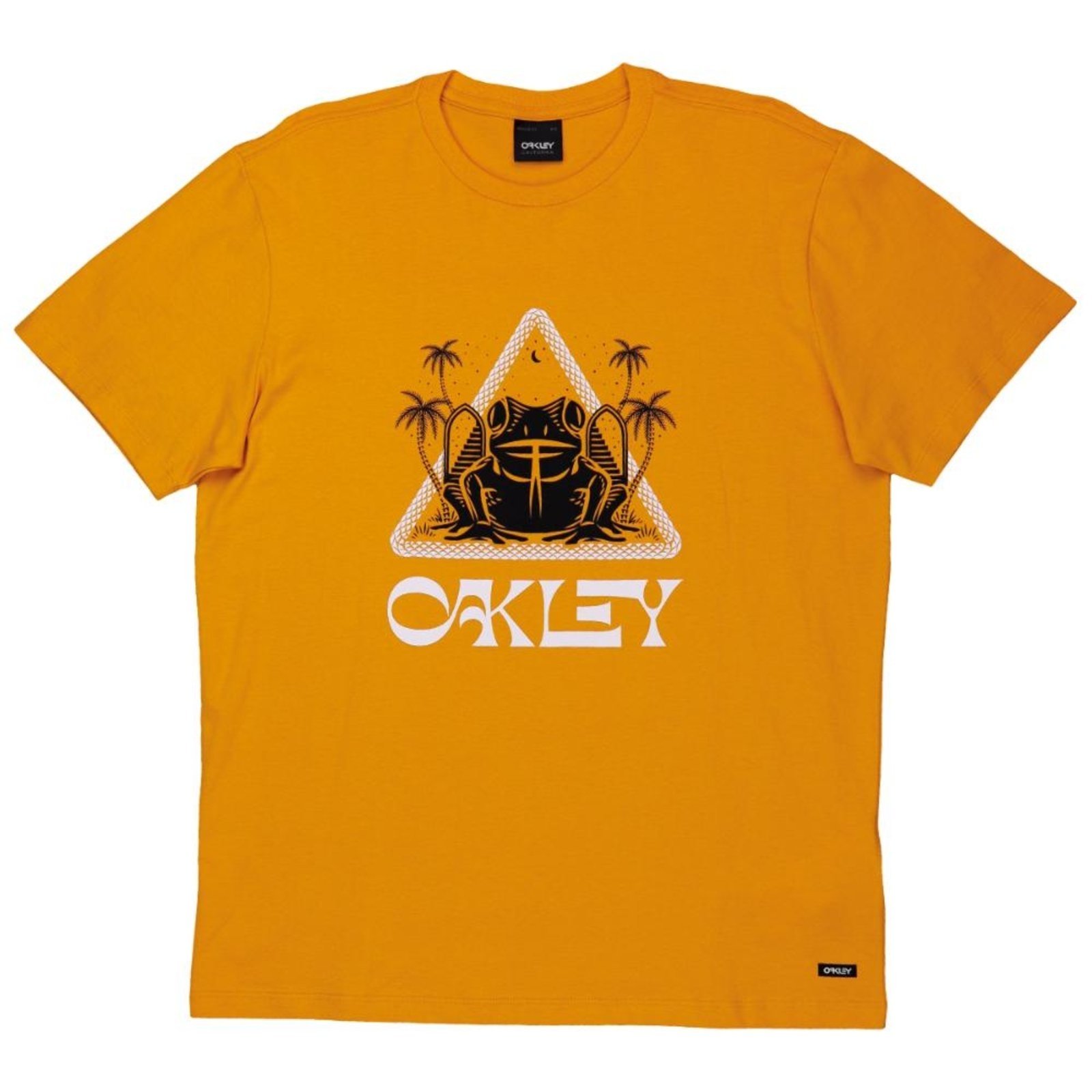 Camiseta Masculina Oakley Psy Frog Triangle Print Tee - Amber Yellow - G Amarelo