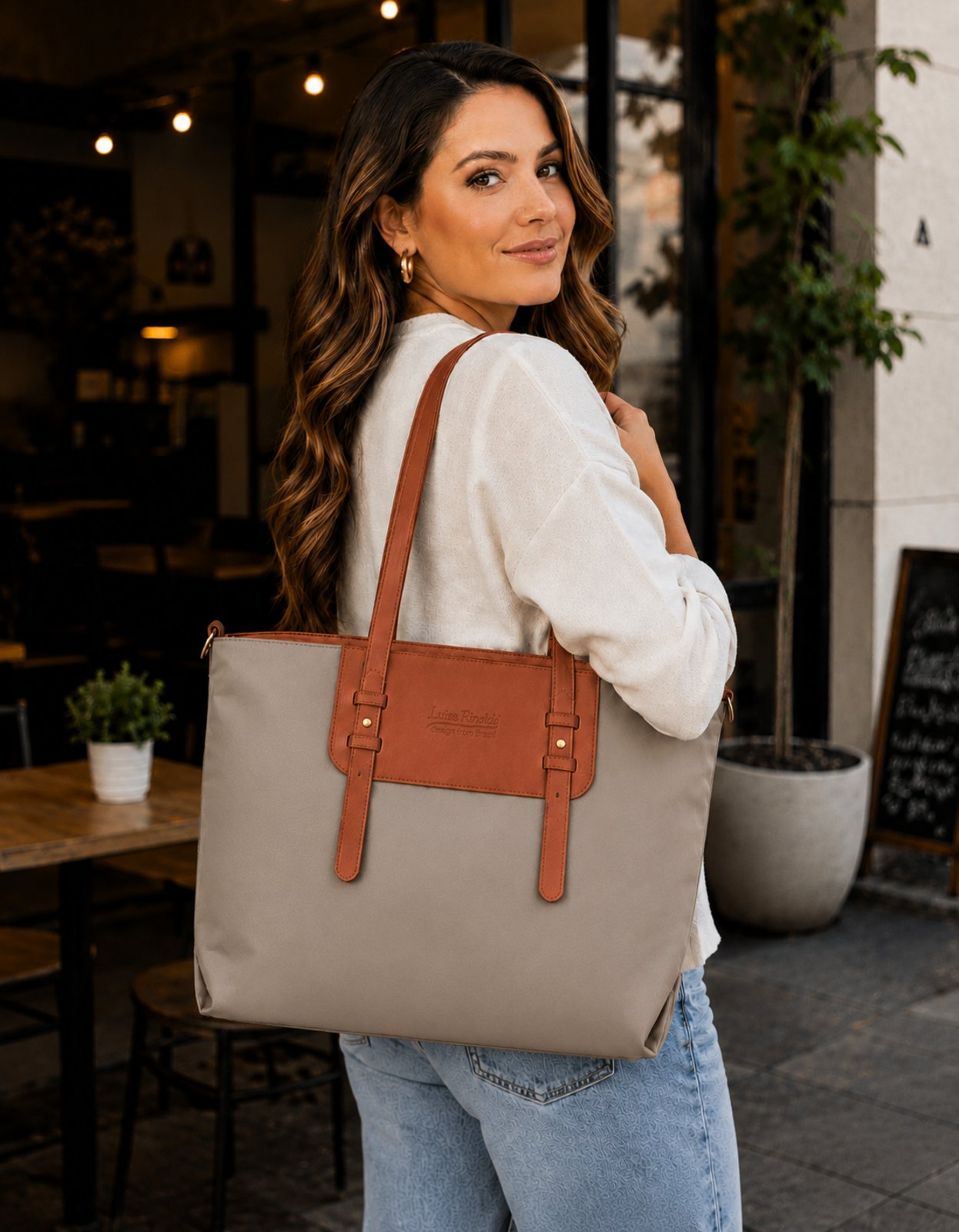 Bolsa Feminina de Ombro com Alça Transversal Tote Sacola Elegante Faculdade Bolsa Notebook