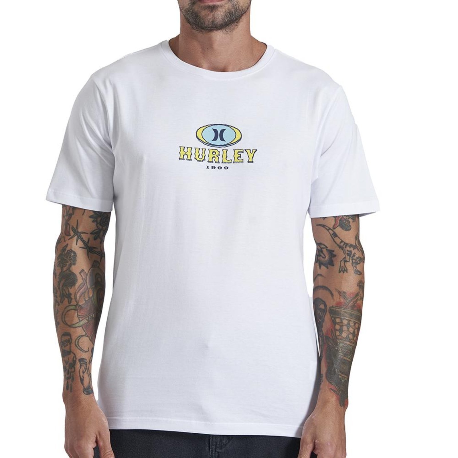 Camiseta Hurley Retro Waves WT25 Masculina Branco