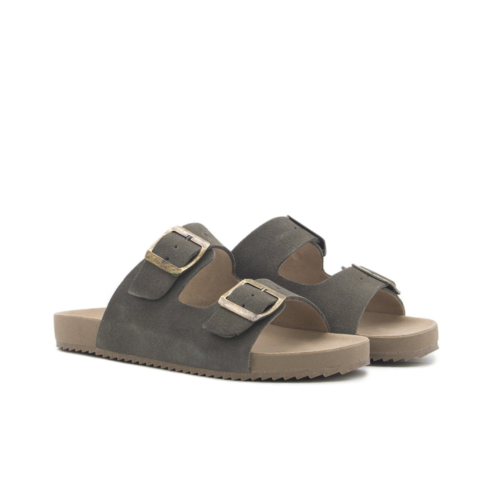 Papete Rasteira Sandalia Couro Chumbo Tellini Store