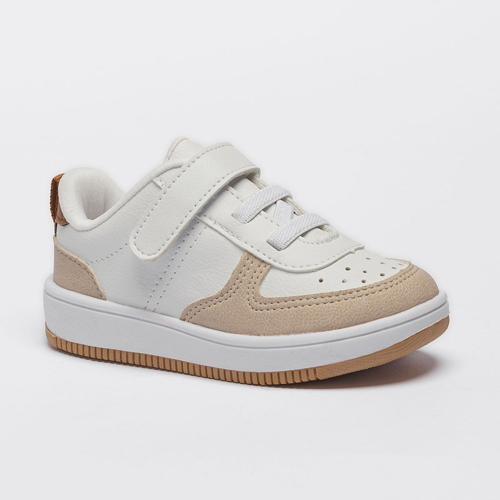 Vista 2 Infantil - Tênis Menino Menina Unissex Casual Calce Fácil Cadarço Elástico Sola Bicolor Pequito branco Pequito branco