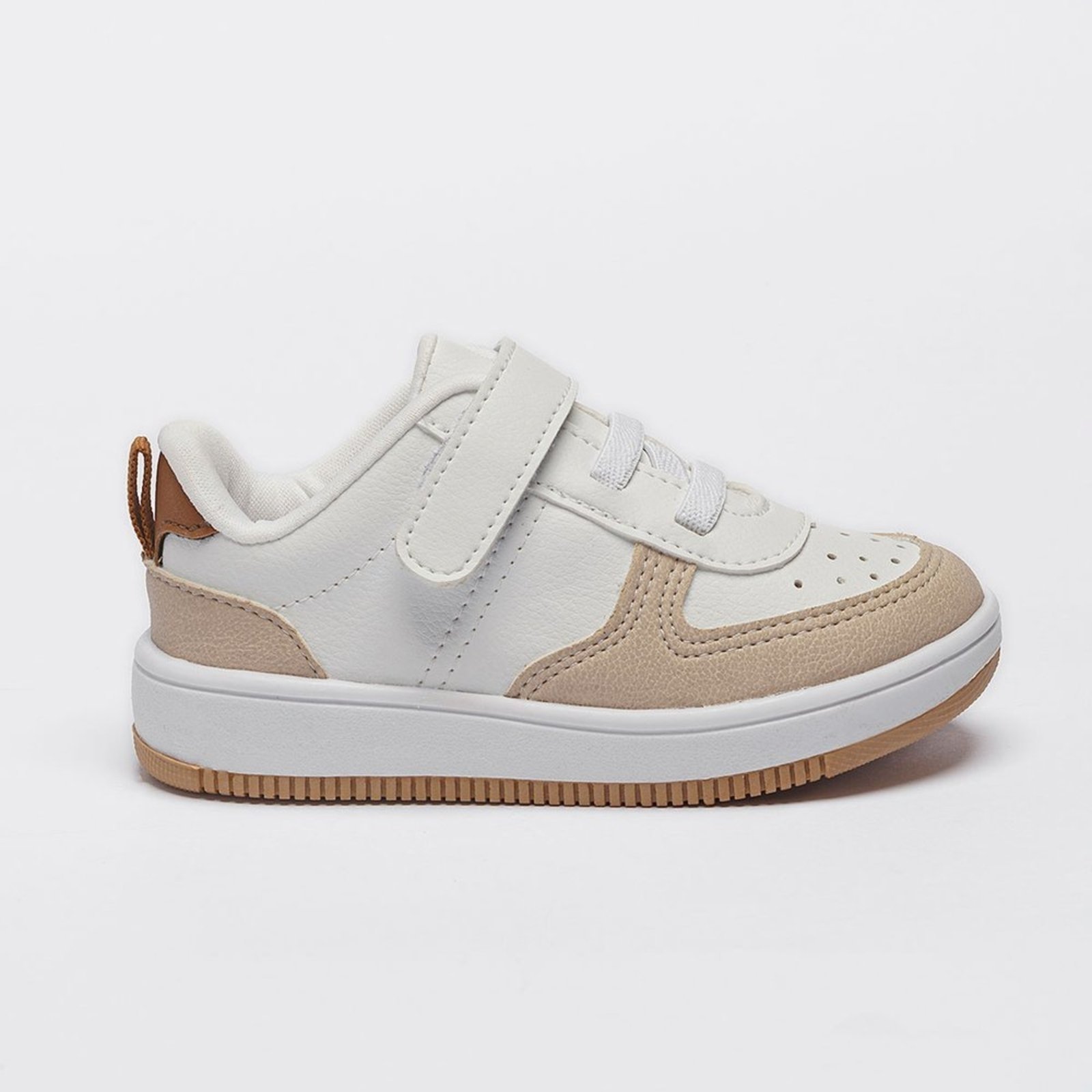 Vista 3 Infantil - Tênis Menino Menina Unissex Casual Calce Fácil Cadarço Elástico Sola Bicolor Pequito branco Pequito branco