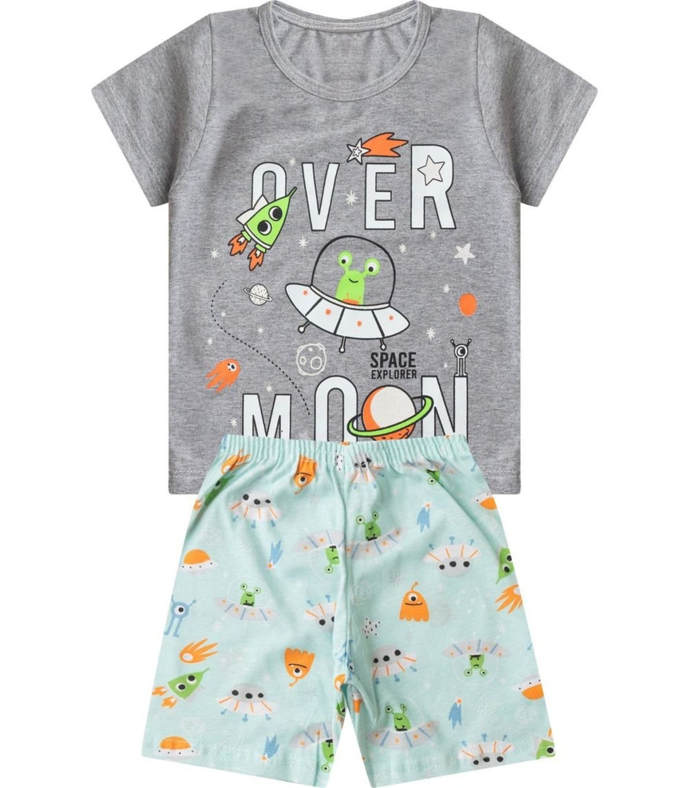 Pijama Masculino Brilha No Escuro Kappes Cinza