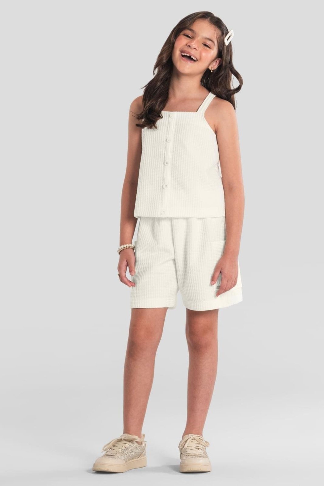 Infantil - Conjunto menina em moletinho quadrilê Brandili