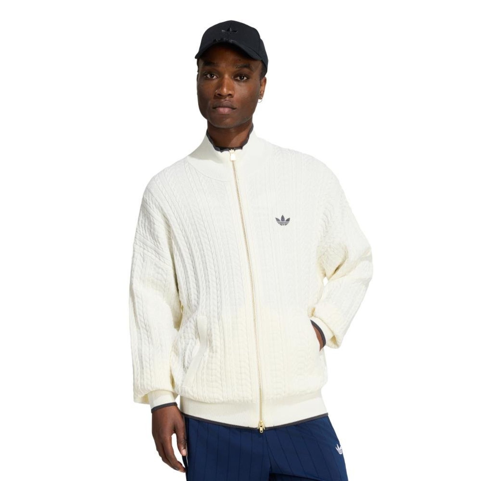 Jaqueta Malha Firebird Cable adidas Originals Branco