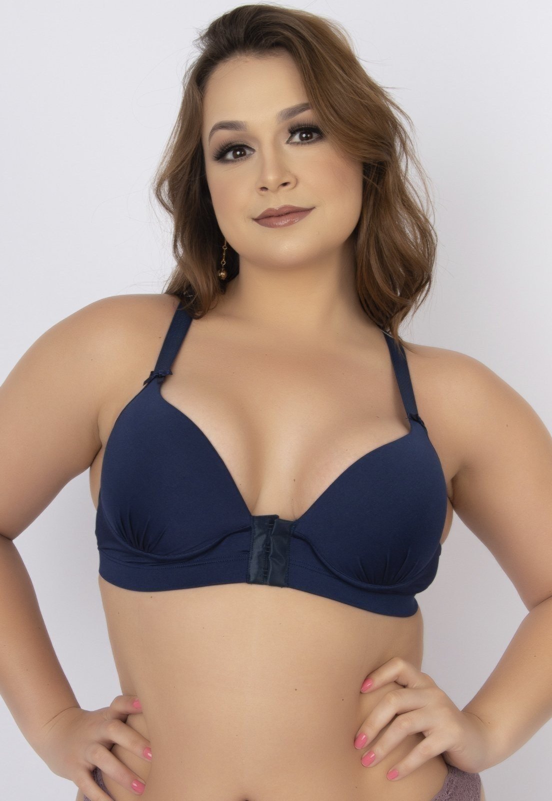 Soutien Feminino Lingerie WLS Modas Bojo Reforçado Nadador Bege
