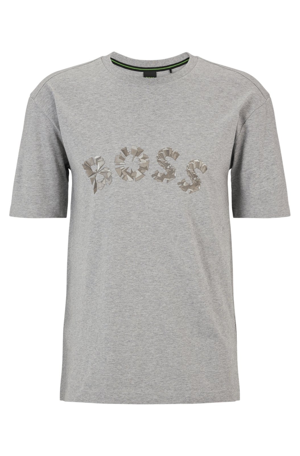 Camiseta Em Jersey De Algodão Com Logo Curvo Com Efeito Metálico