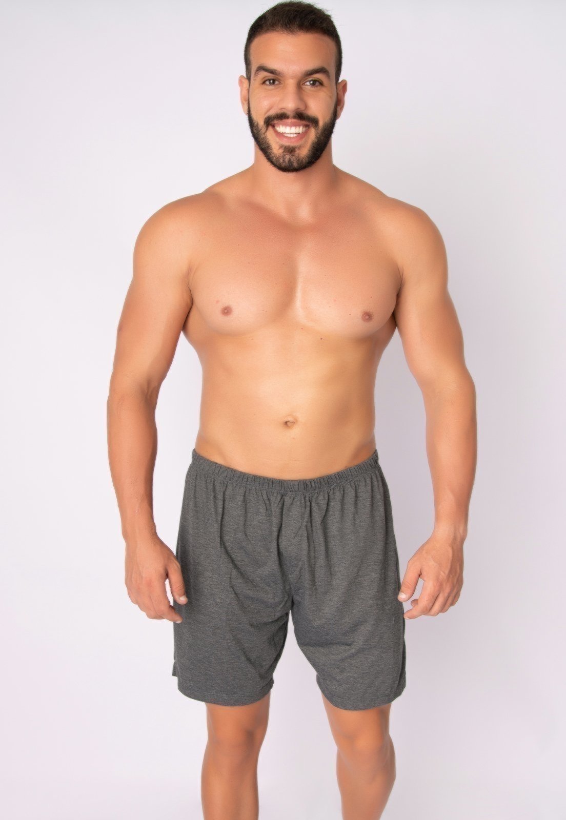 Vista 3 Samba Canção Masculina WLS Modas Short de Dormir Malha Multicolorida multicolorido WLS Modas multicolorido