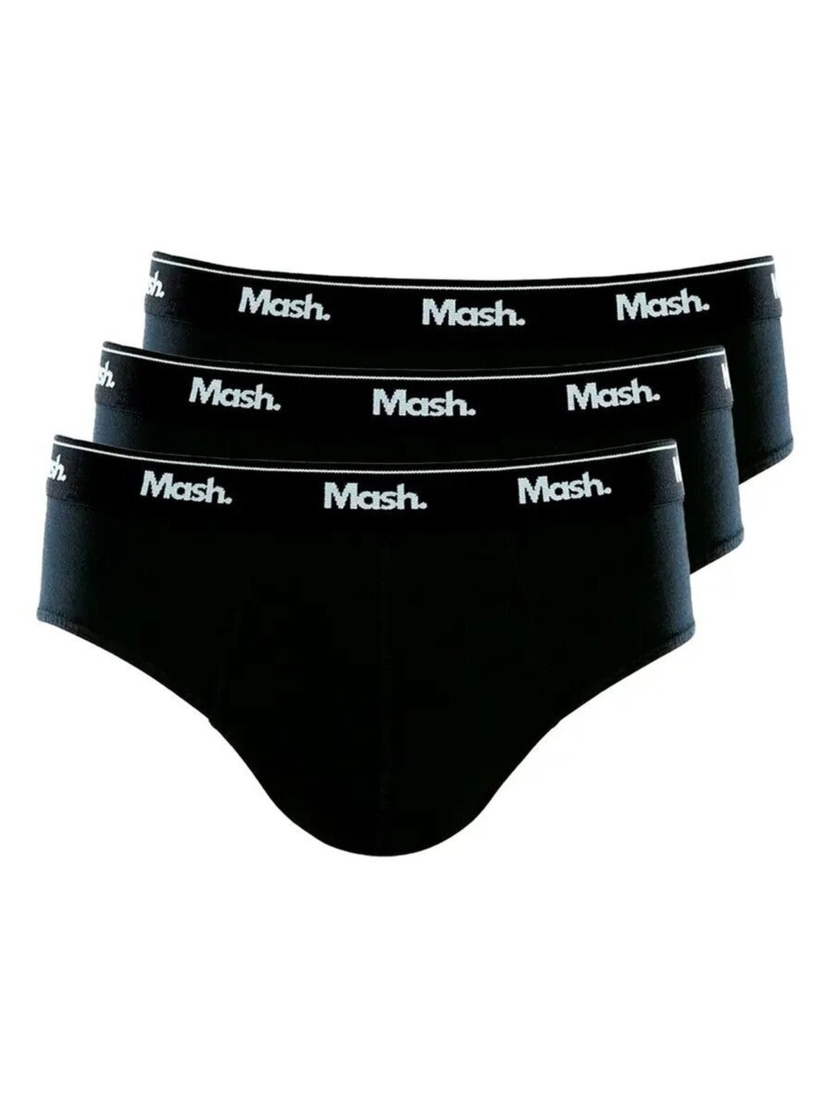 Kit com 3 Cuecas Slip Mash 073.58 Preto