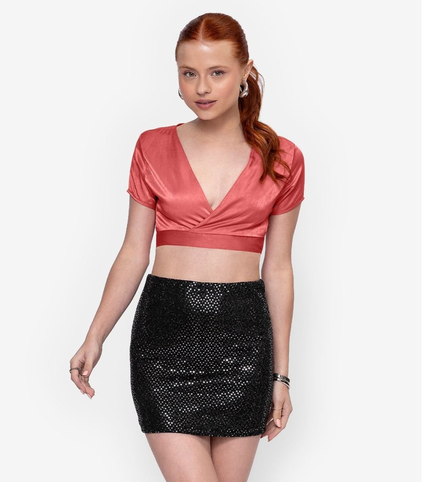 Vista 3 Infantil - Saia Lantejoula Feminina Minty preto MINTY preto