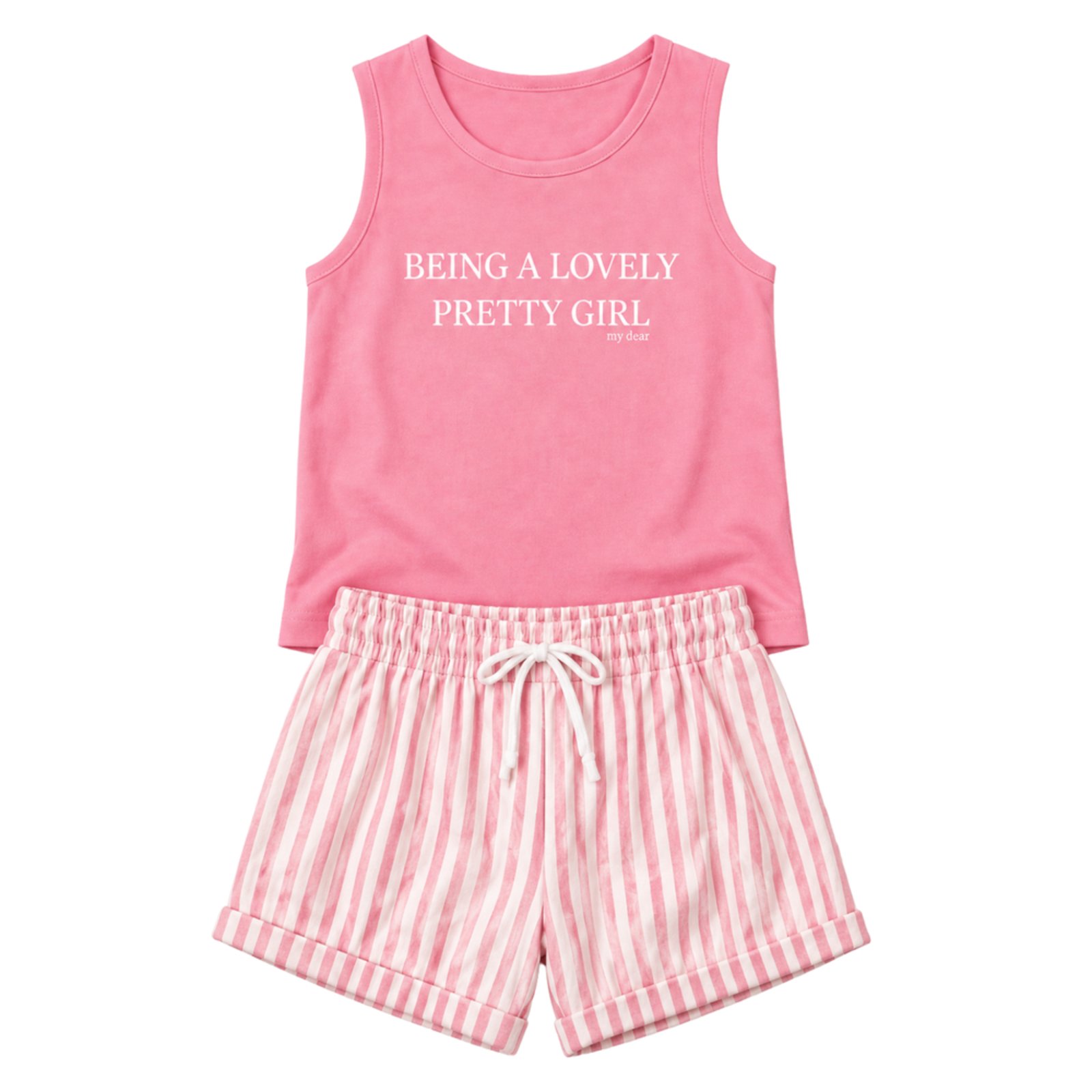 Infantil - Conjunto Menina Regata Cotton Bermuda Moletinho Eco