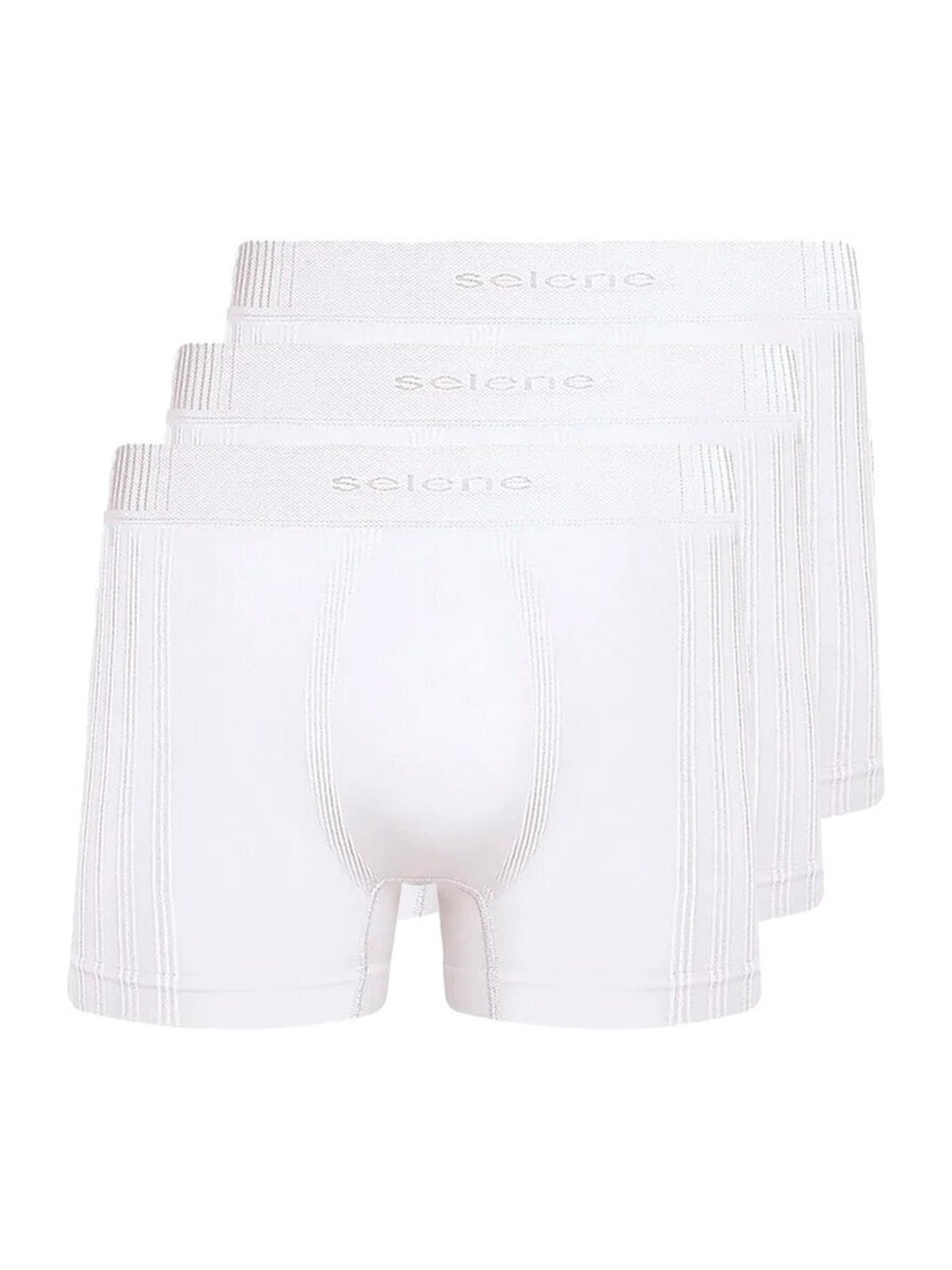 Kit com 3 Cuecas Boxer Selene 11070-002/003/440 Branco