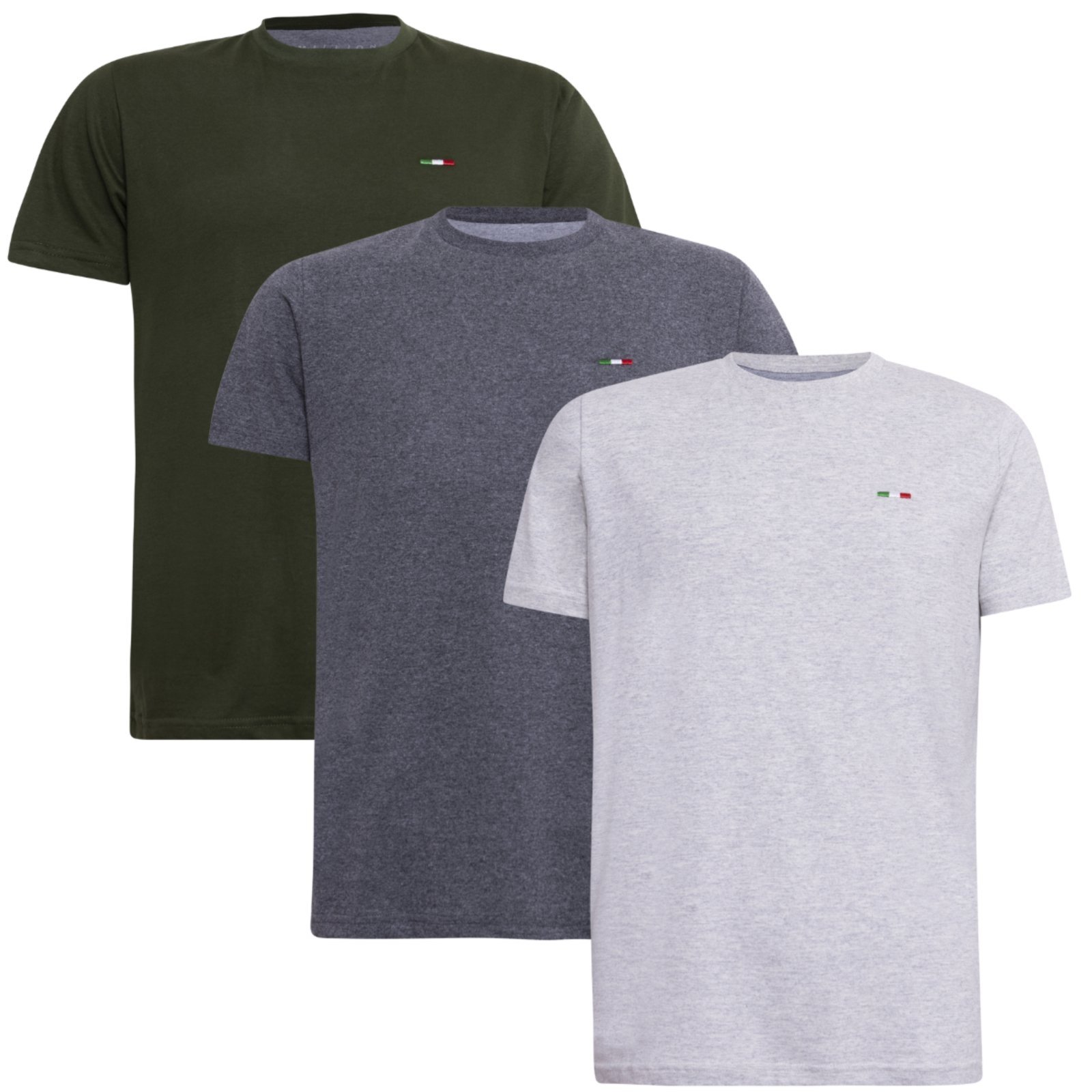 Kit 3 Peças Camisetas Básicas Masculina FMF em Algodão Premium no Estilo Tommy Bordado Itália
