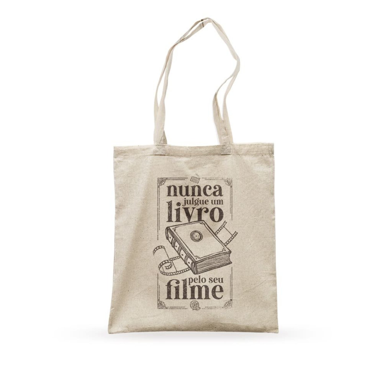 Ecobag Nunca Julgue Um Livro - Bege - Casual - Studio Geek