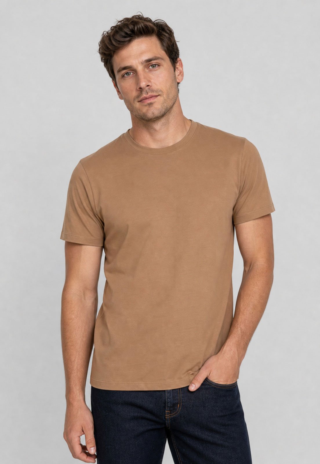 Camiseta Masculina Levis Slim Gola Redonda Bege