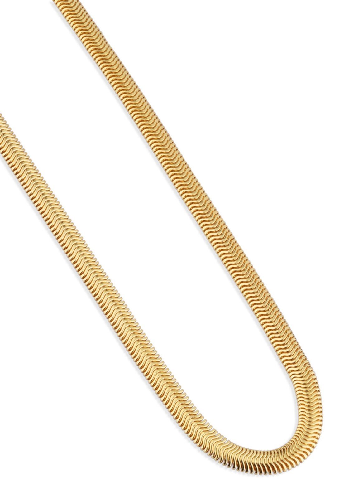 Vista 2 Corrente Semijoia Malha Laminada Alto Brilho 3Mm Banhado A Ouro 18K Co STORE ORA SEMIJOIAS dourado