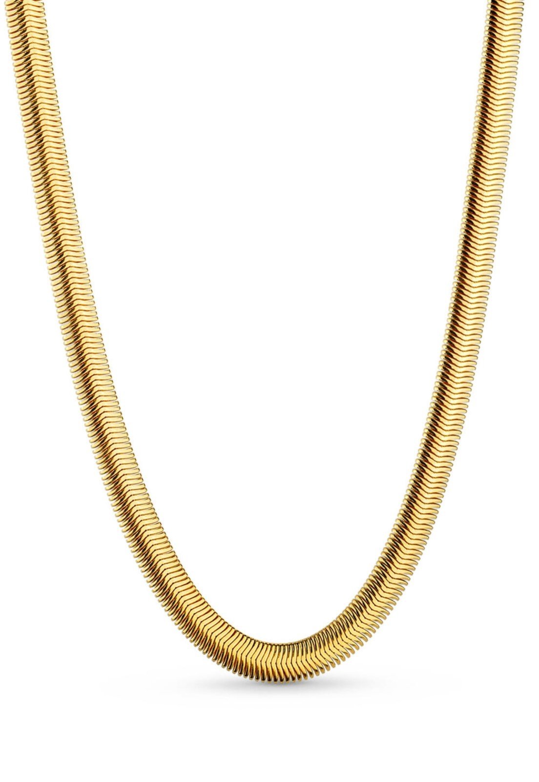 Vista 3 Corrente Semijoia Malha Laminada Alto Brilho 3Mm Banhado A Ouro 18K Co STORE ORA SEMIJOIAS dourado