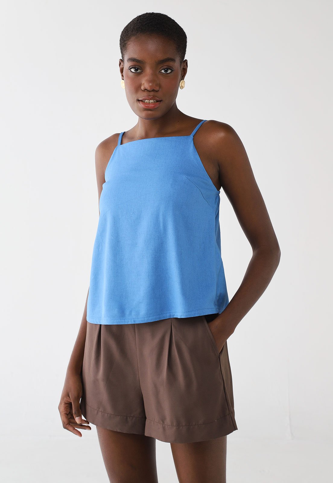 Blusa Feminina Hering Alças Finas Azul