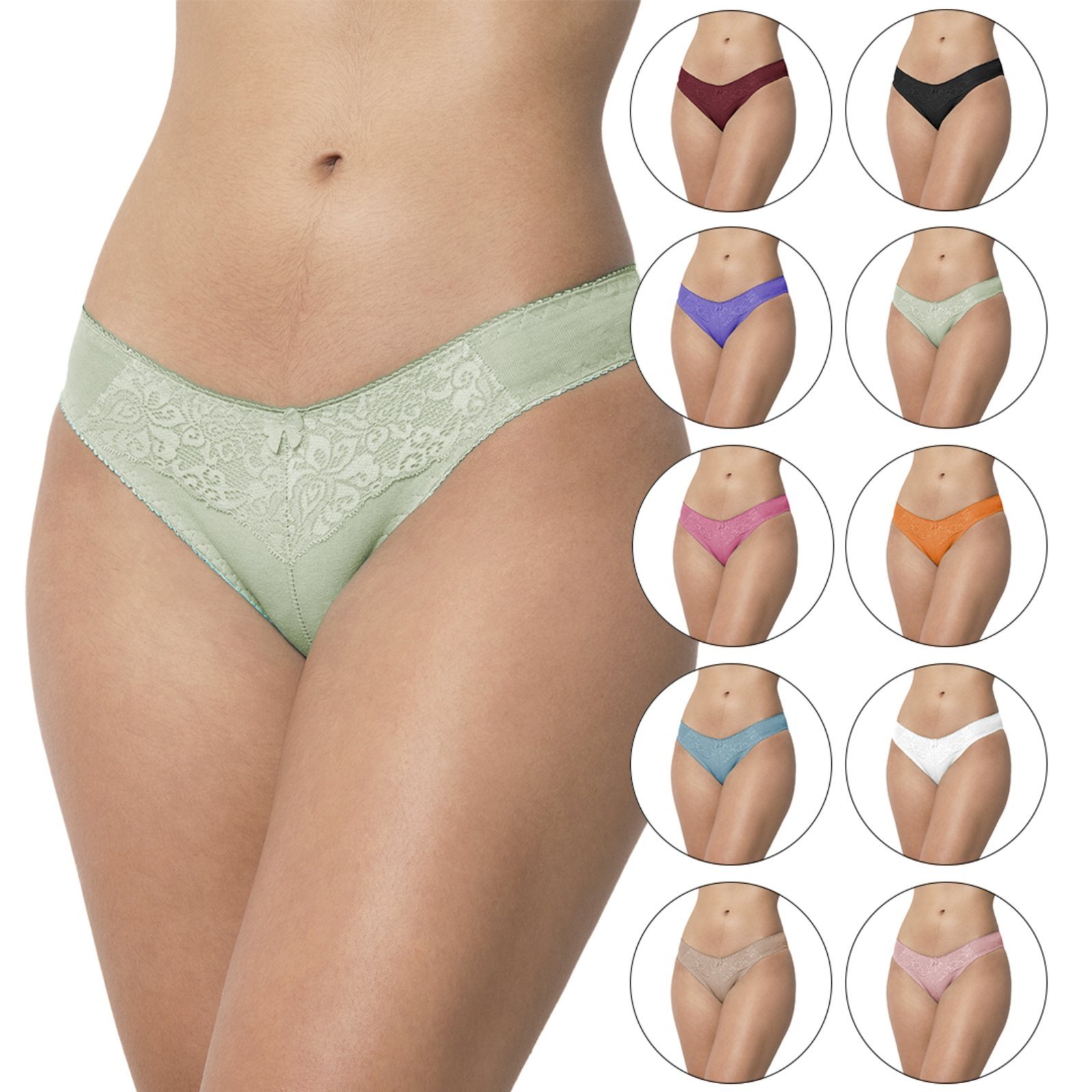 Kit5 Calcinha Cotton Tetê Variedades Tanga Algodão Modelagem Perfeita Confortavel