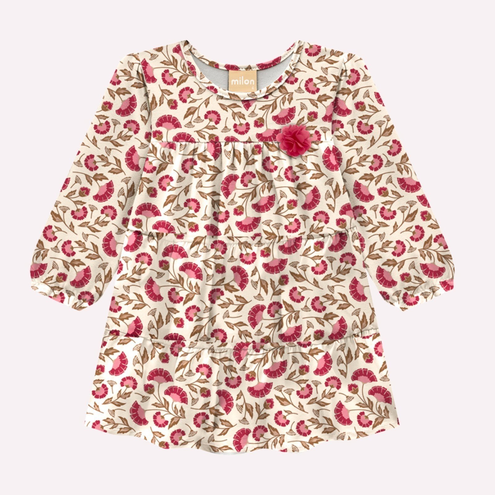 Infantil - Vestido Menina Flores Milon