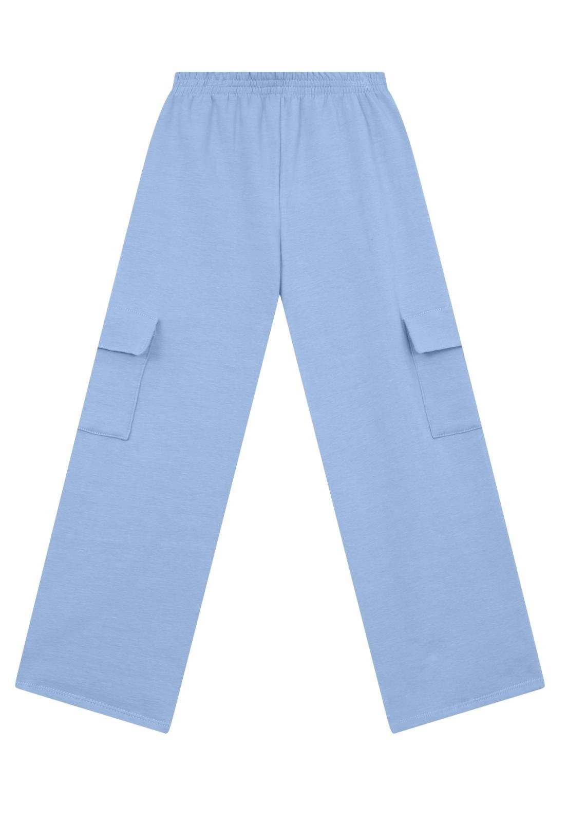 Infantil - Calça wide leg menina em molecotton Brandili