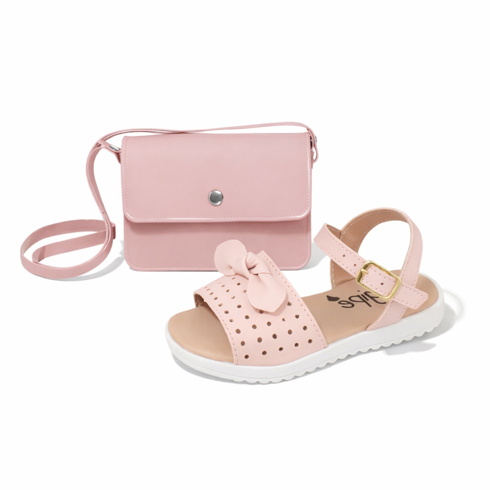 Infantil - Kit Menina sandália fofa confortável + bolsa para meninas , motinha, calça transversal