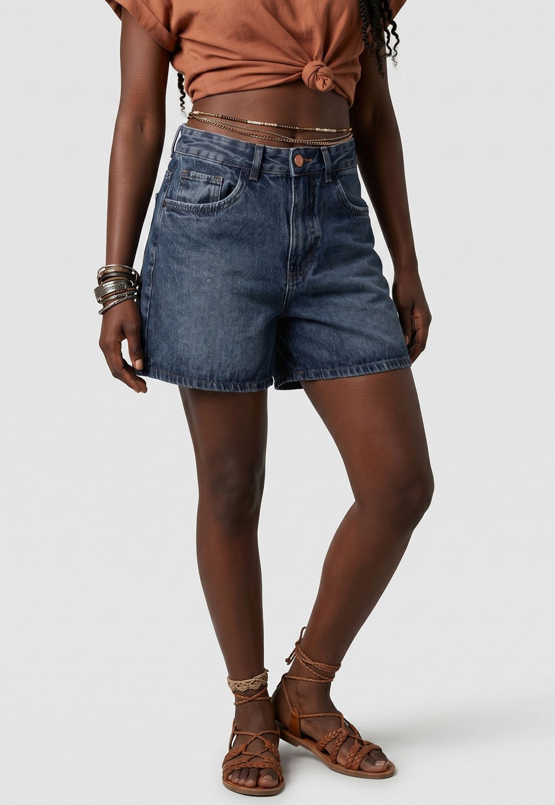 Shorts Feminino Lez a Lez Jeans Azul