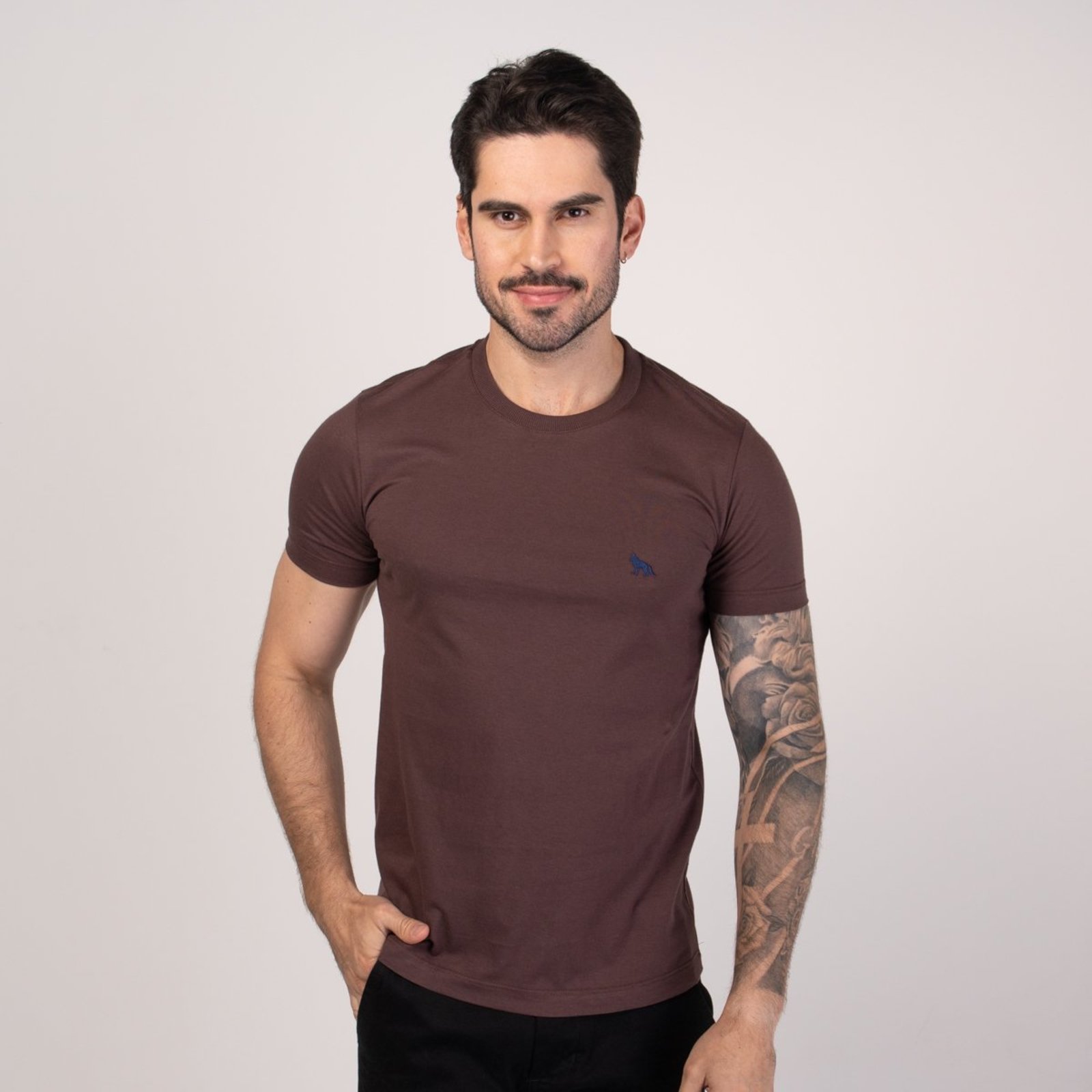 Camiseta Acostamento Básica Marrom