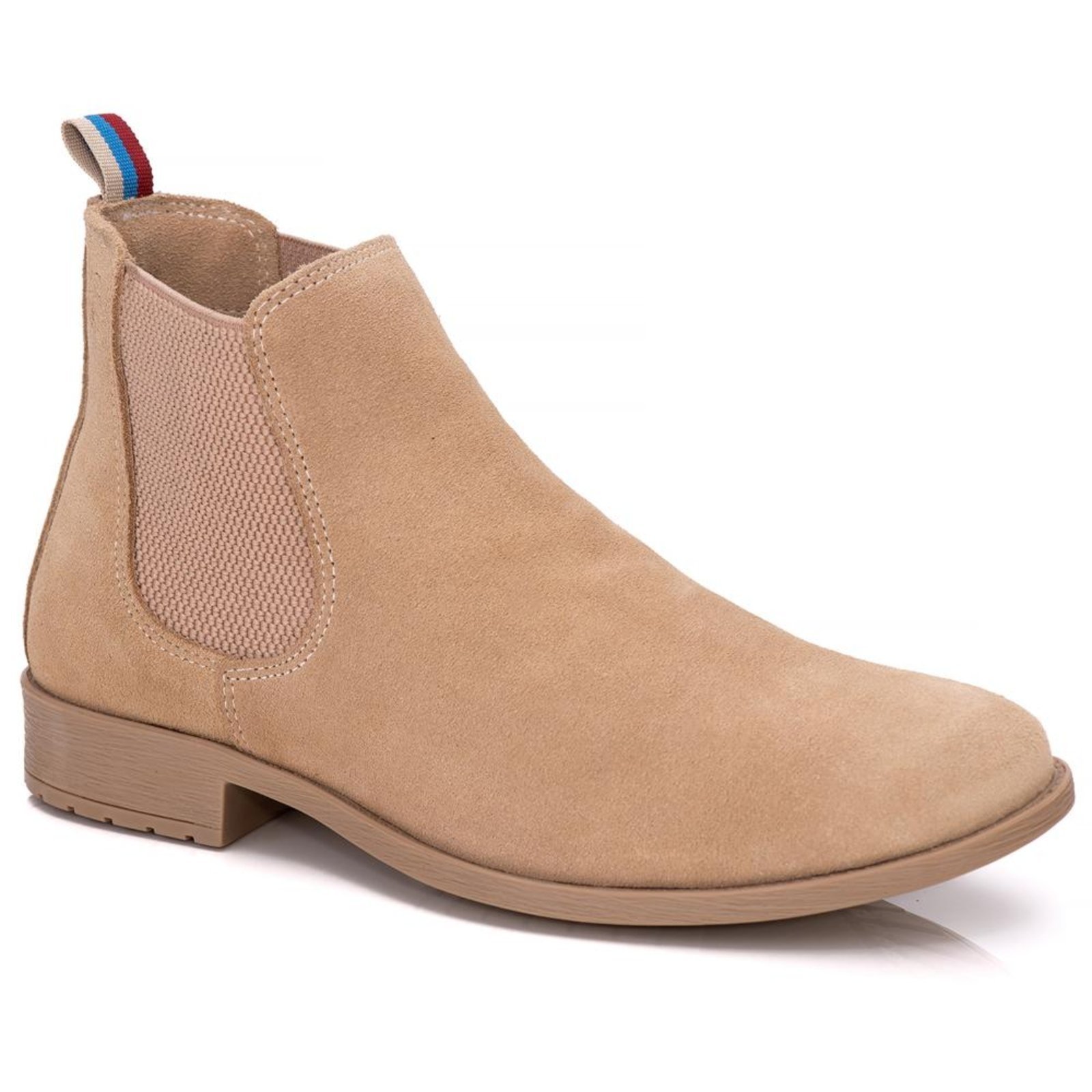 Bota Chelsea Masculina Sapatofran em Camurça com Elástico Lateral Areia