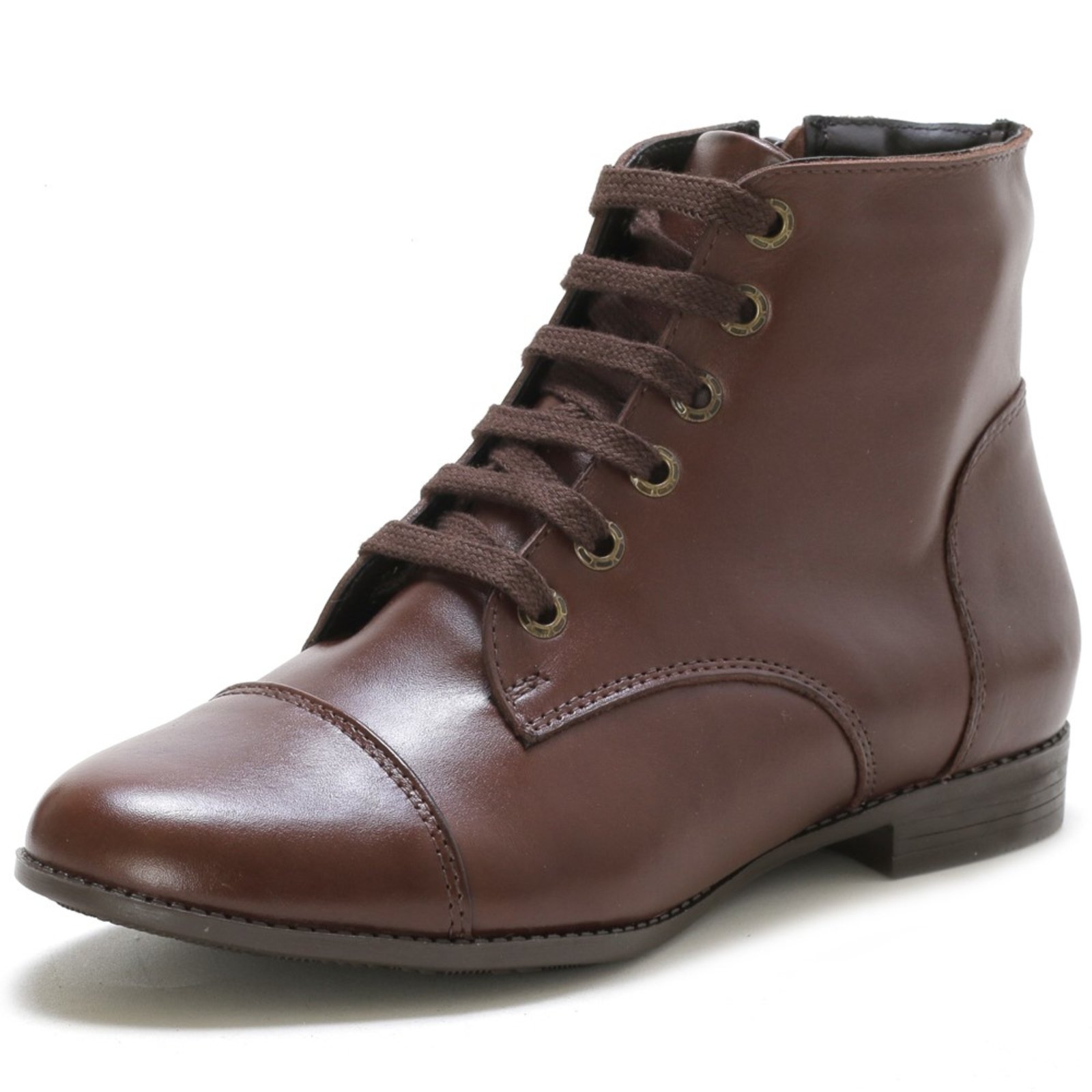 Bota Cano Curto Couro Tellini Store Chocolate