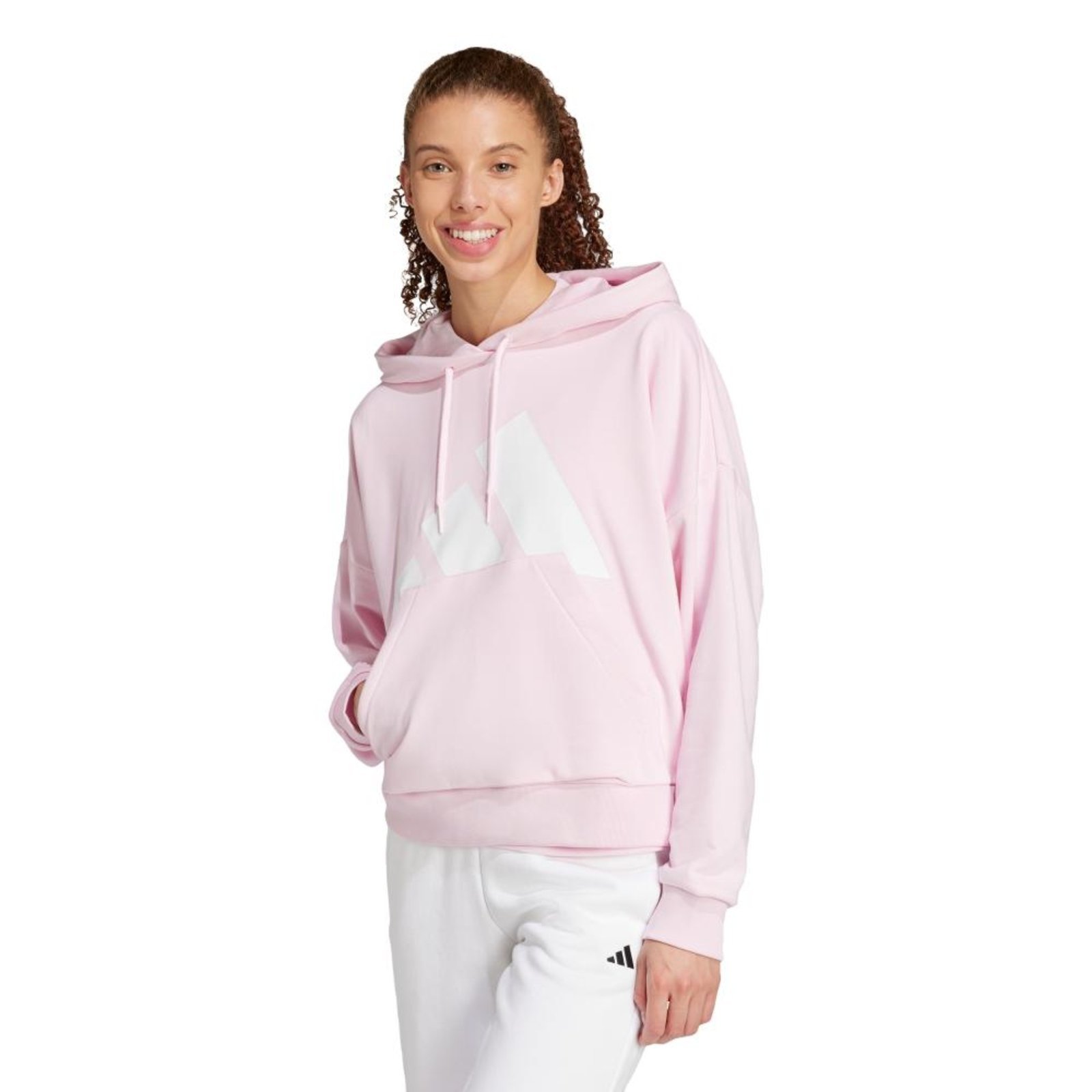 Moletinho Capuz Folgado Essentials Big Logo adidas Sportswear Rosa