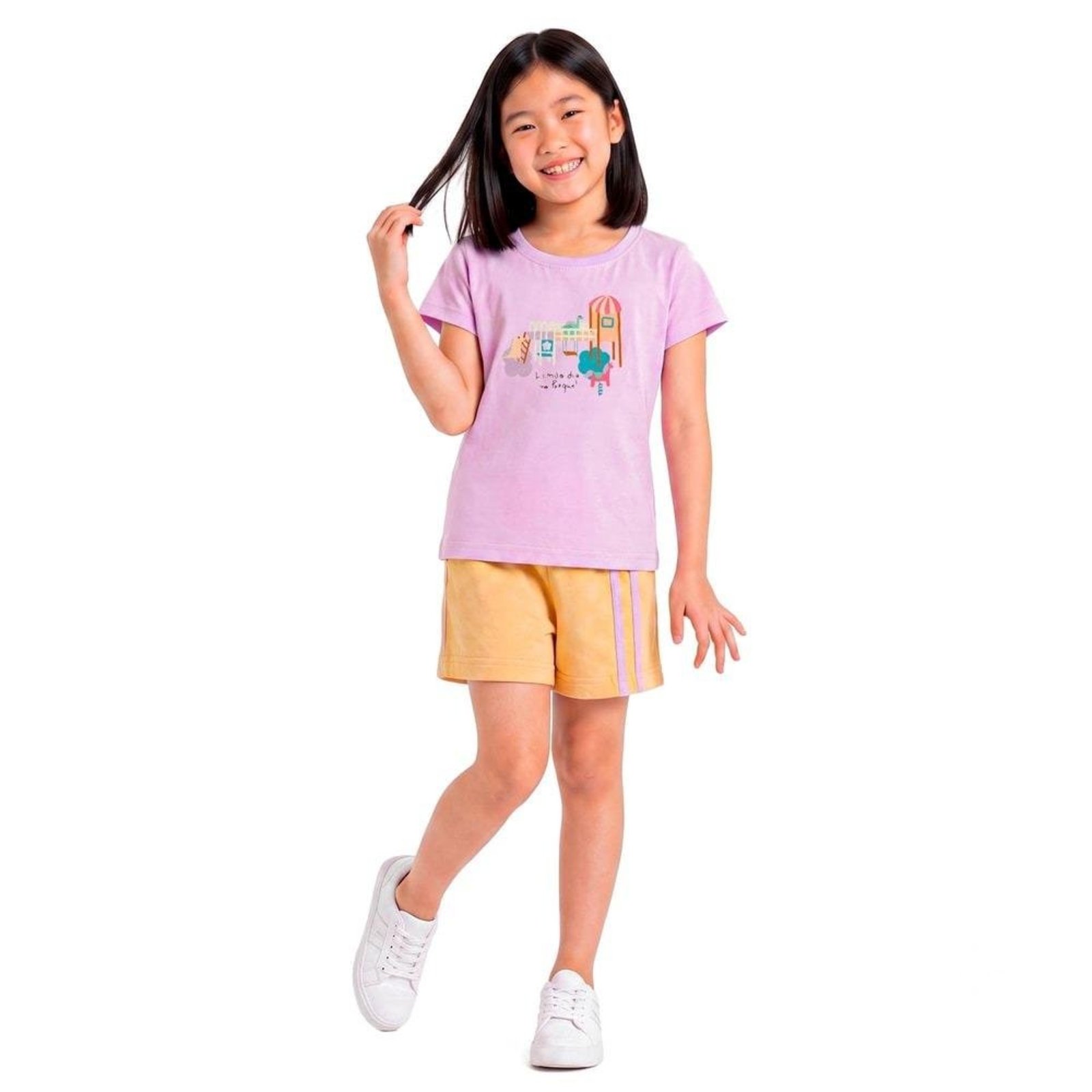 Infantil - Conjunto Menina Parque de Dinos Rosa Alphabeto