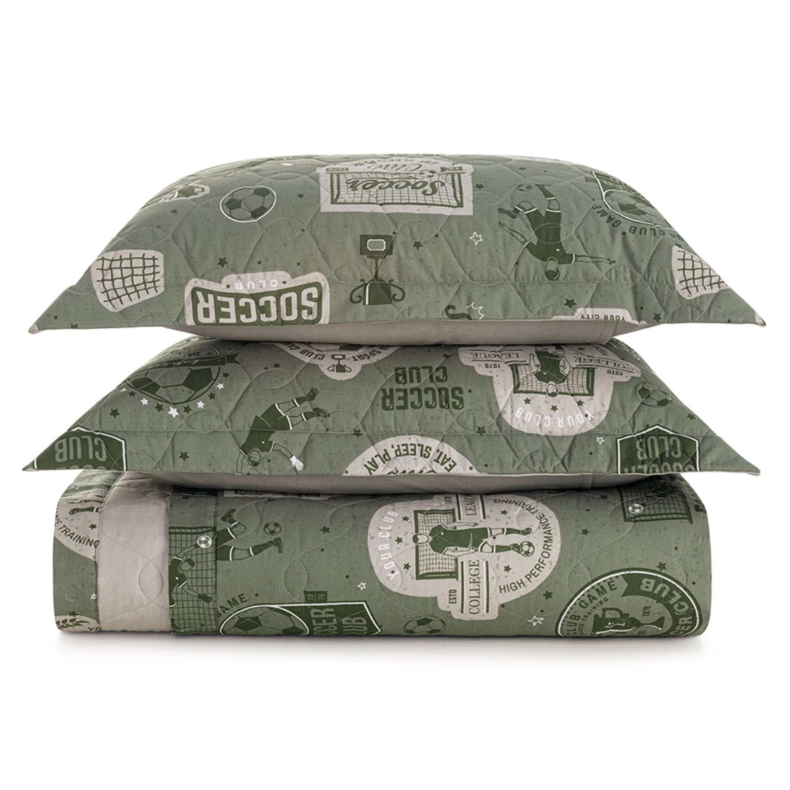 Kit Colcha Casal 200 Fios Karsten Futebol Verde
