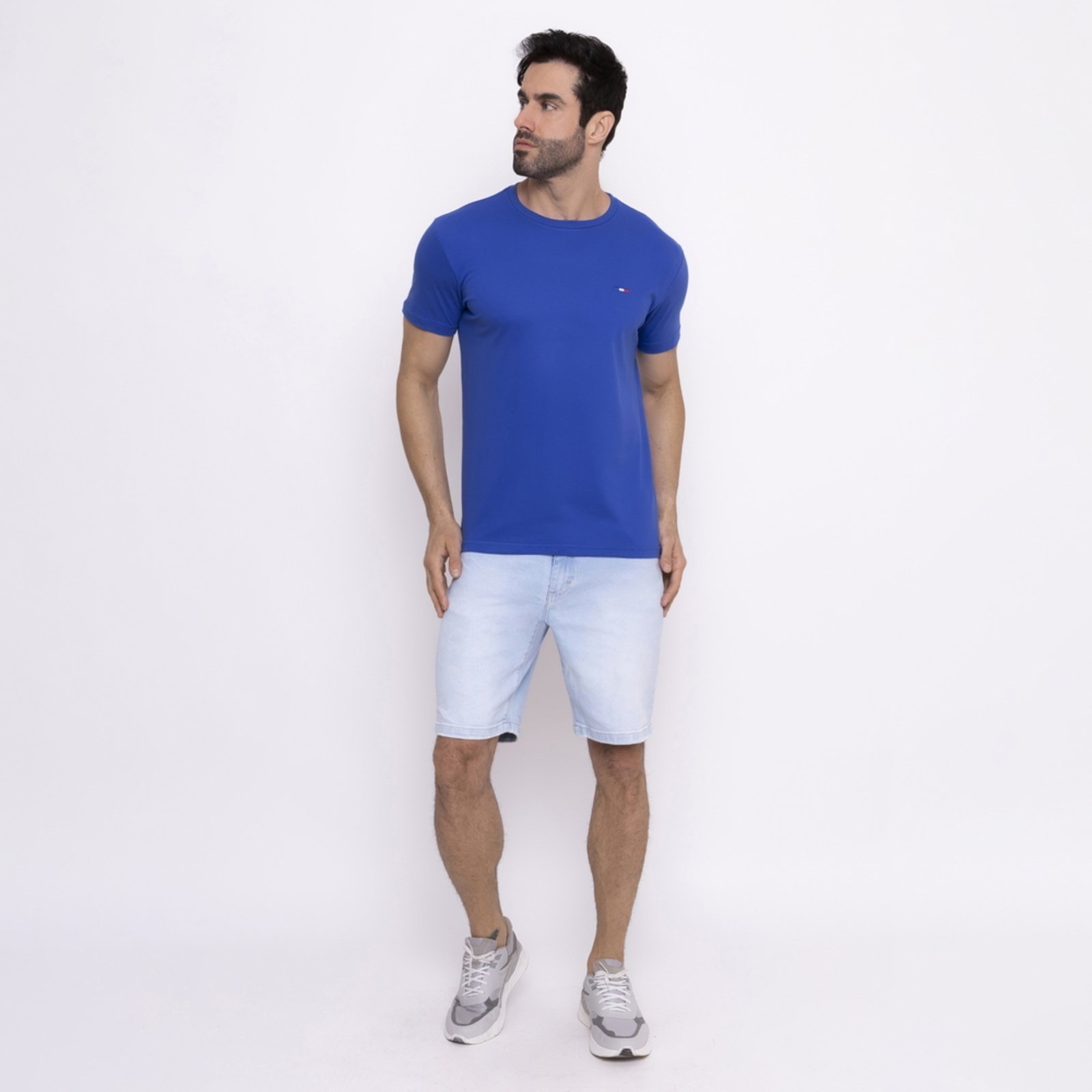 Vista 3 Kit 2 Polos Masculina Básicas FMF Preto e Piquet no Estilo Tommy Bordado Itália branco FMF branco