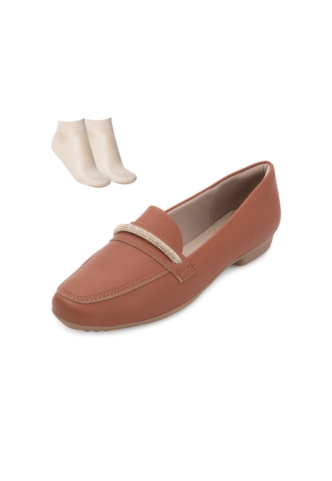Sapato Piccadilly e Meia PD24-25023 Caramelo