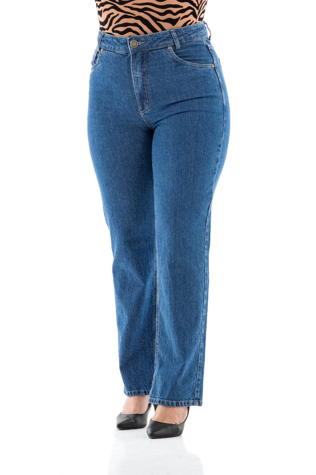 Calça Jeans Feminina Arauto Reta Comfy