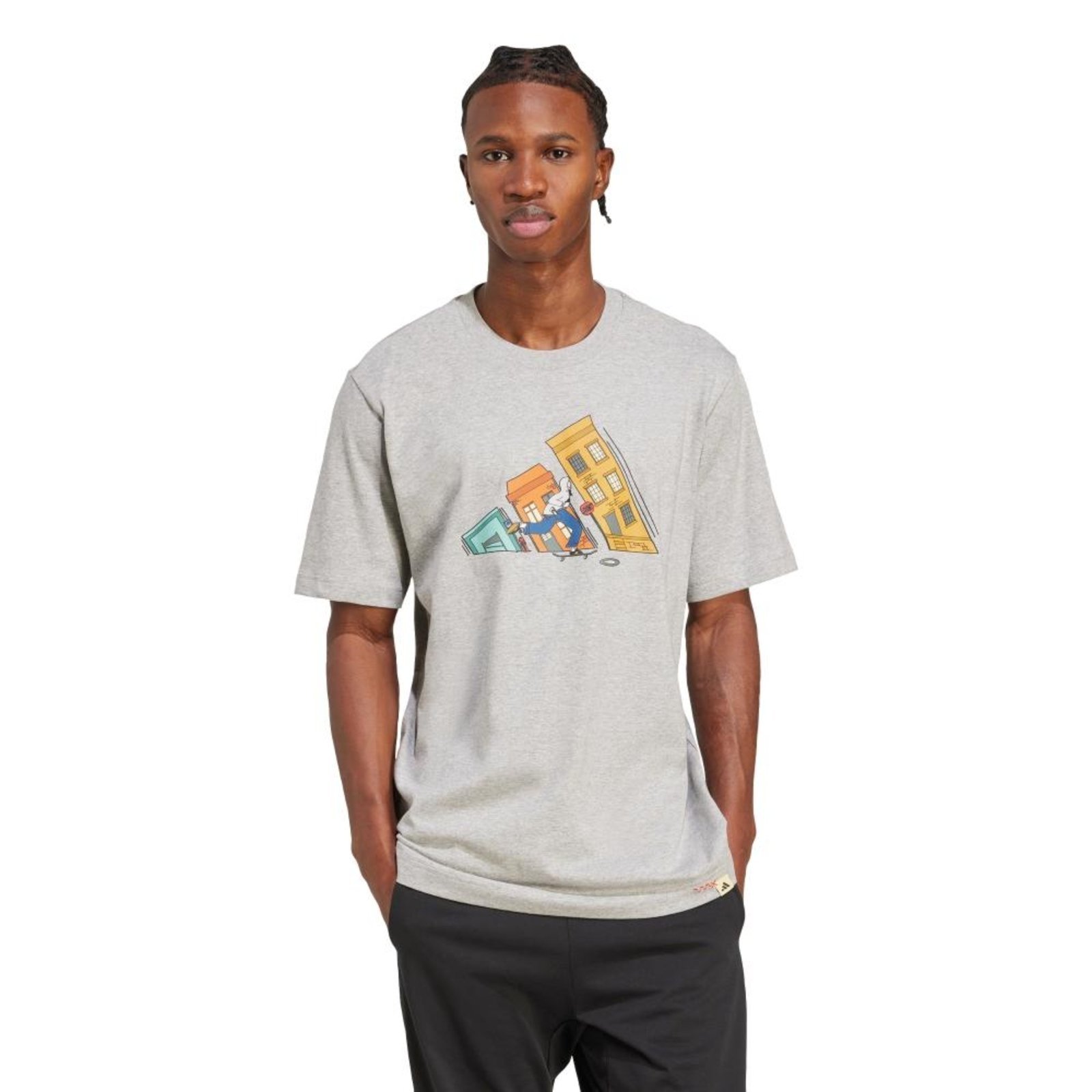 Vista 2 Camiseta estampada Doodle Hunt Skate adidas Sportswear cinza Adidas cinza