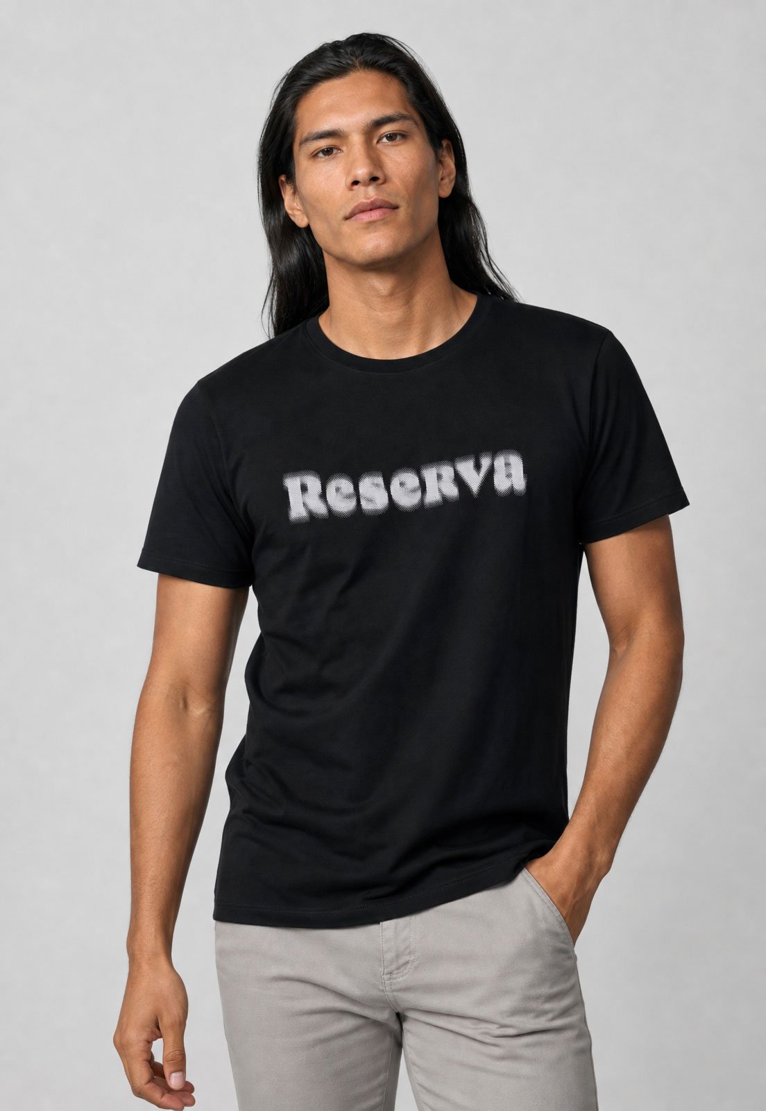 Camiseta Masculina Reserva Slim Dots Preta