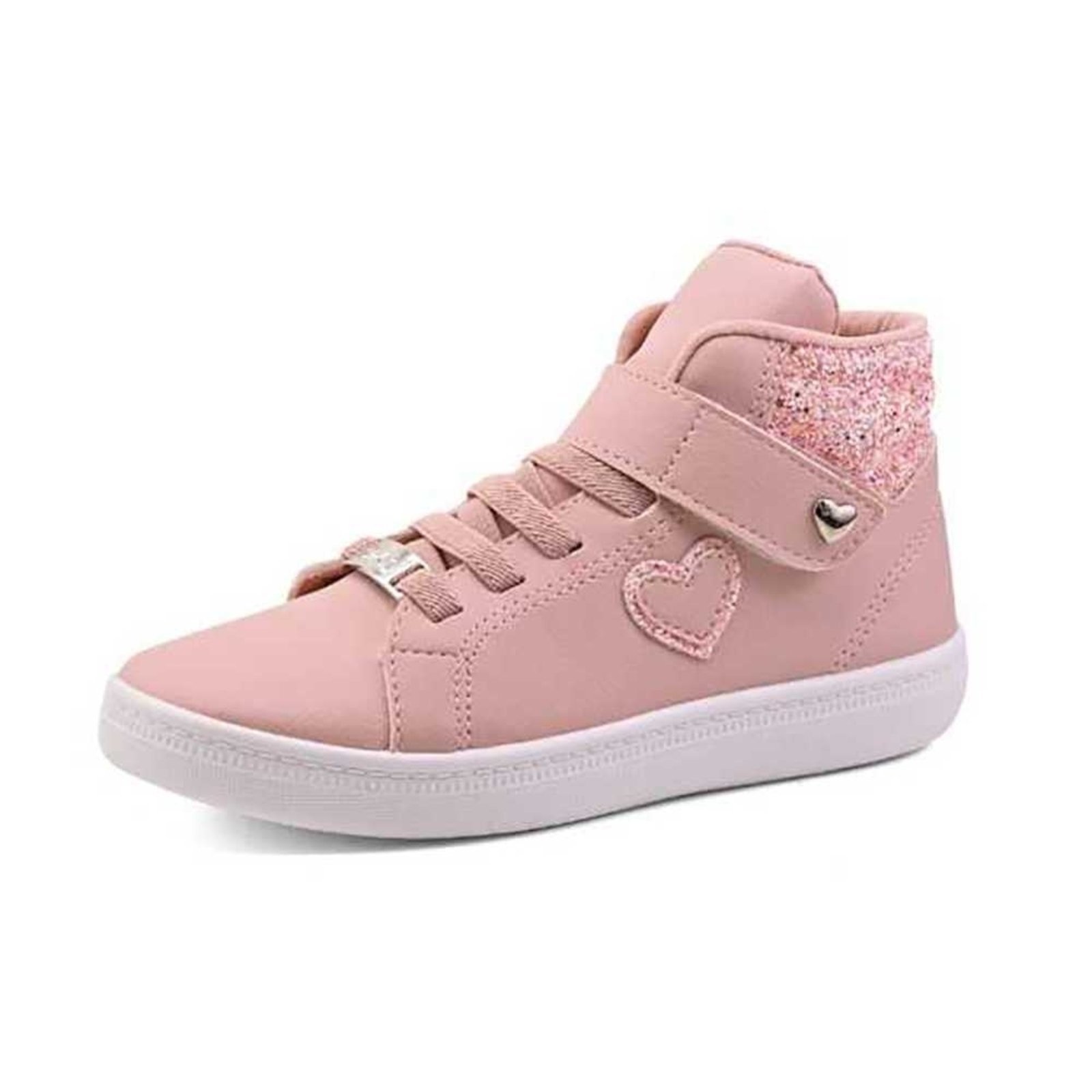 Vista 3 Infantil - Tênis Menina Izalu Botinha Casual Corações off-white Izalu off-white