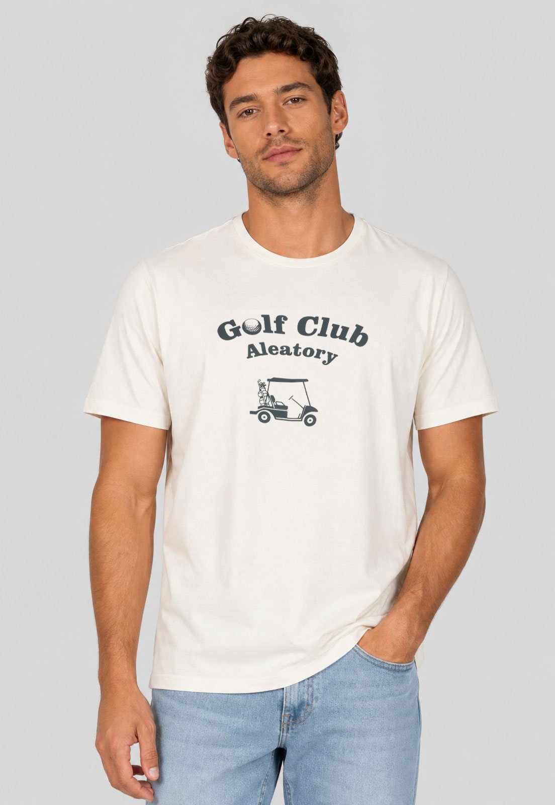 Camiseta Masculina Aleatory Golf Club Branca