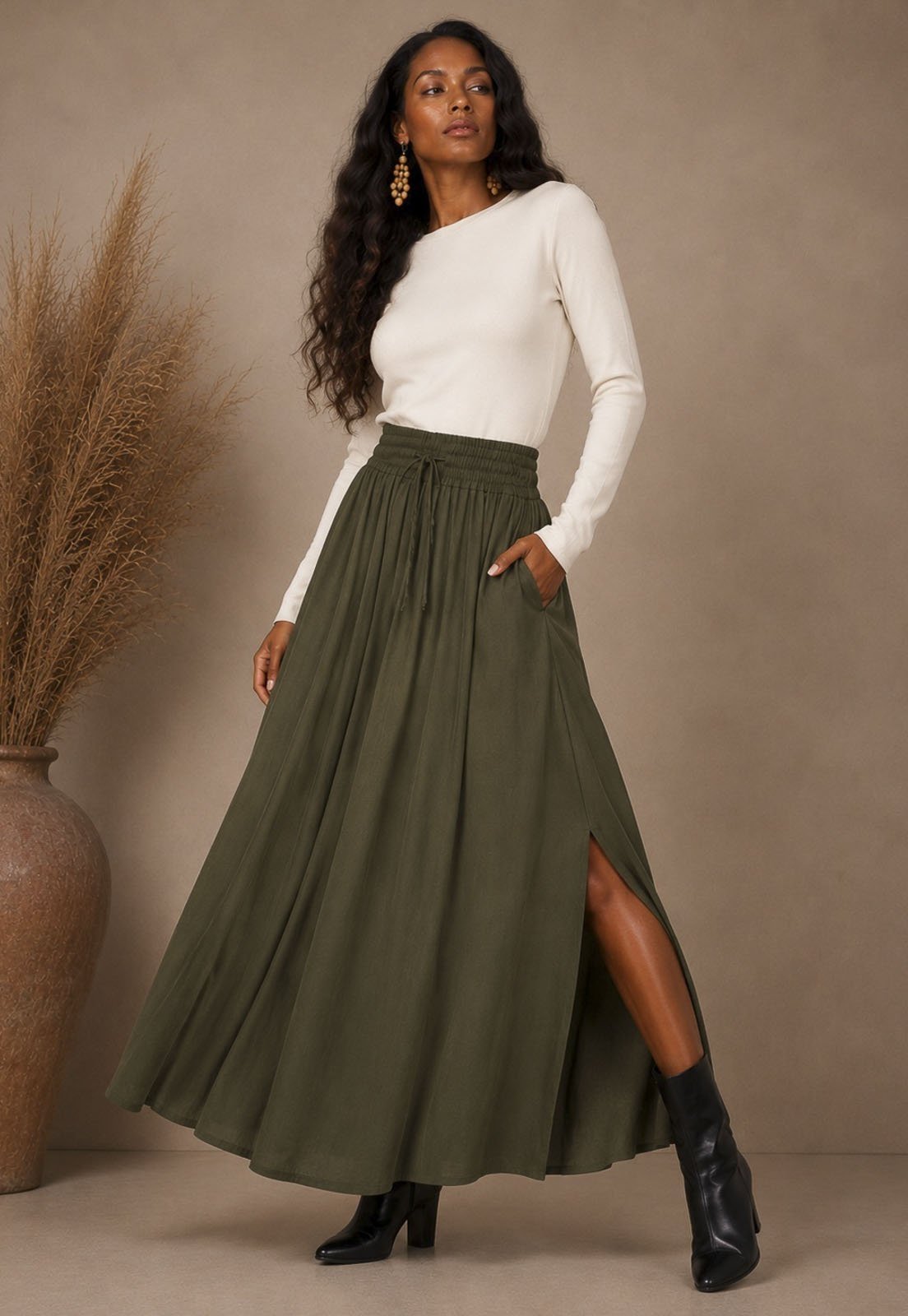 Saia Longa Amazonia Vital Viscose Verde