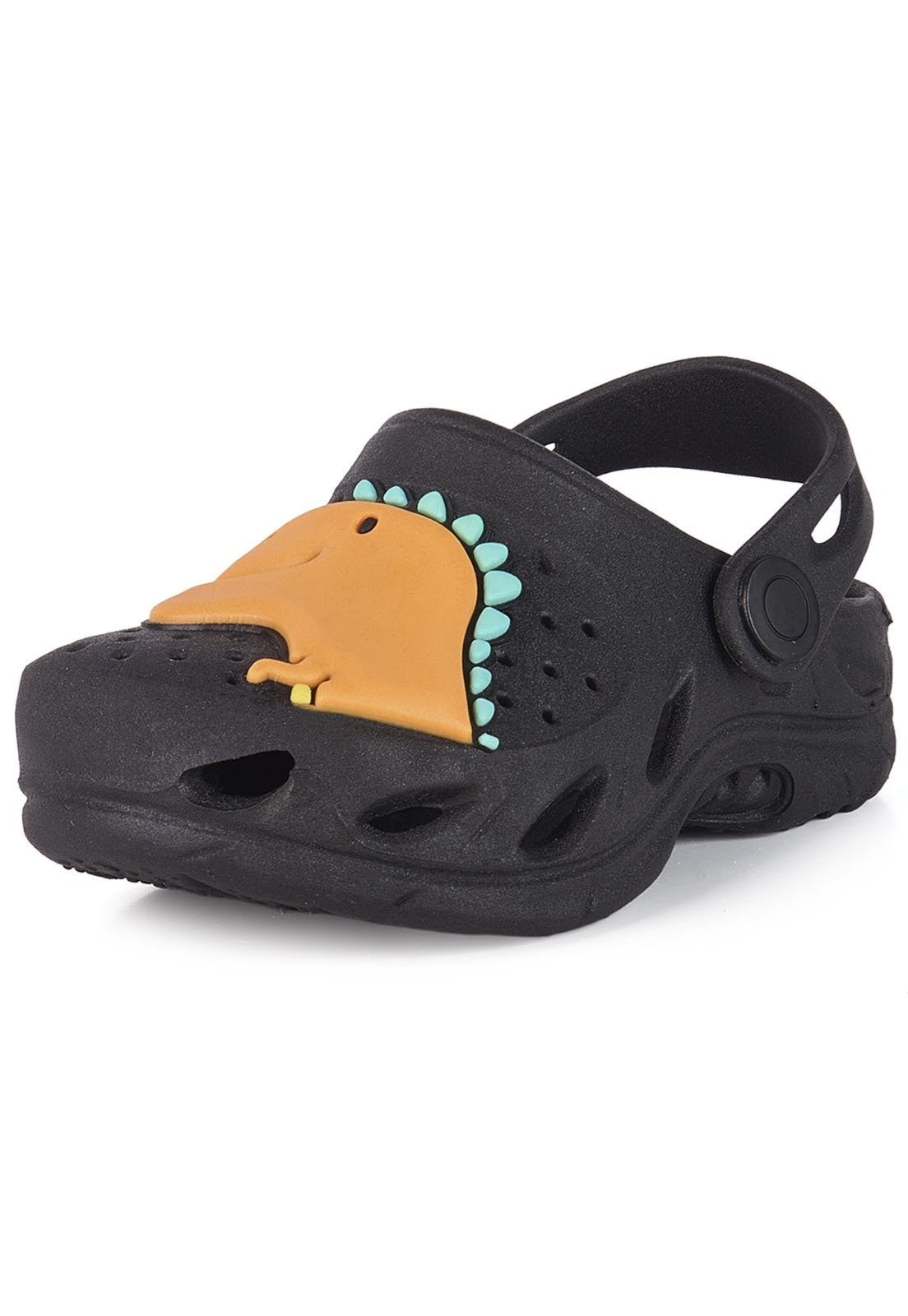 Infantil - Babuche Plugt Menino Dinossauro Sorriso Preto