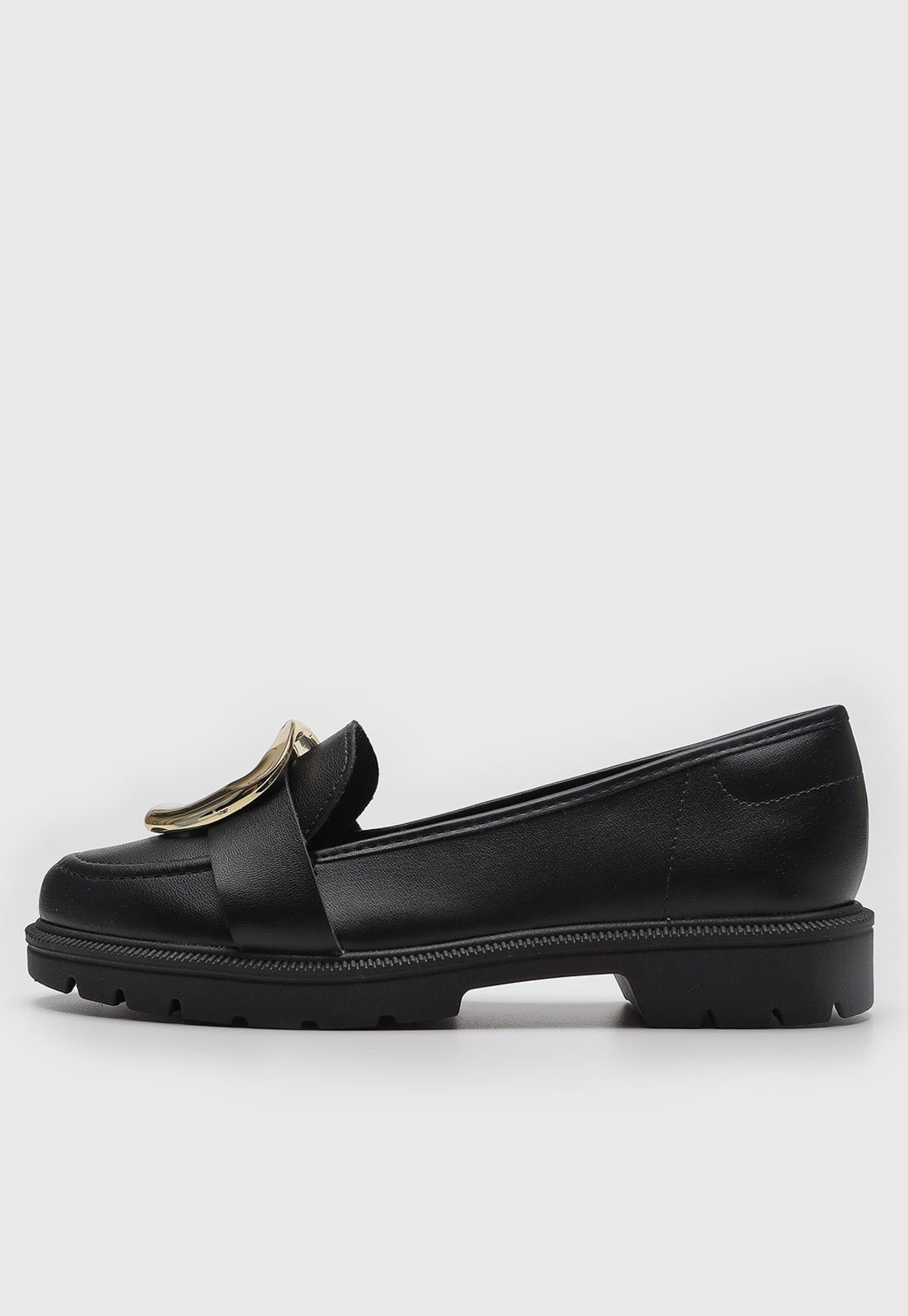 Mocassim Feminino Beira Rio Detalhe Metálico Preto