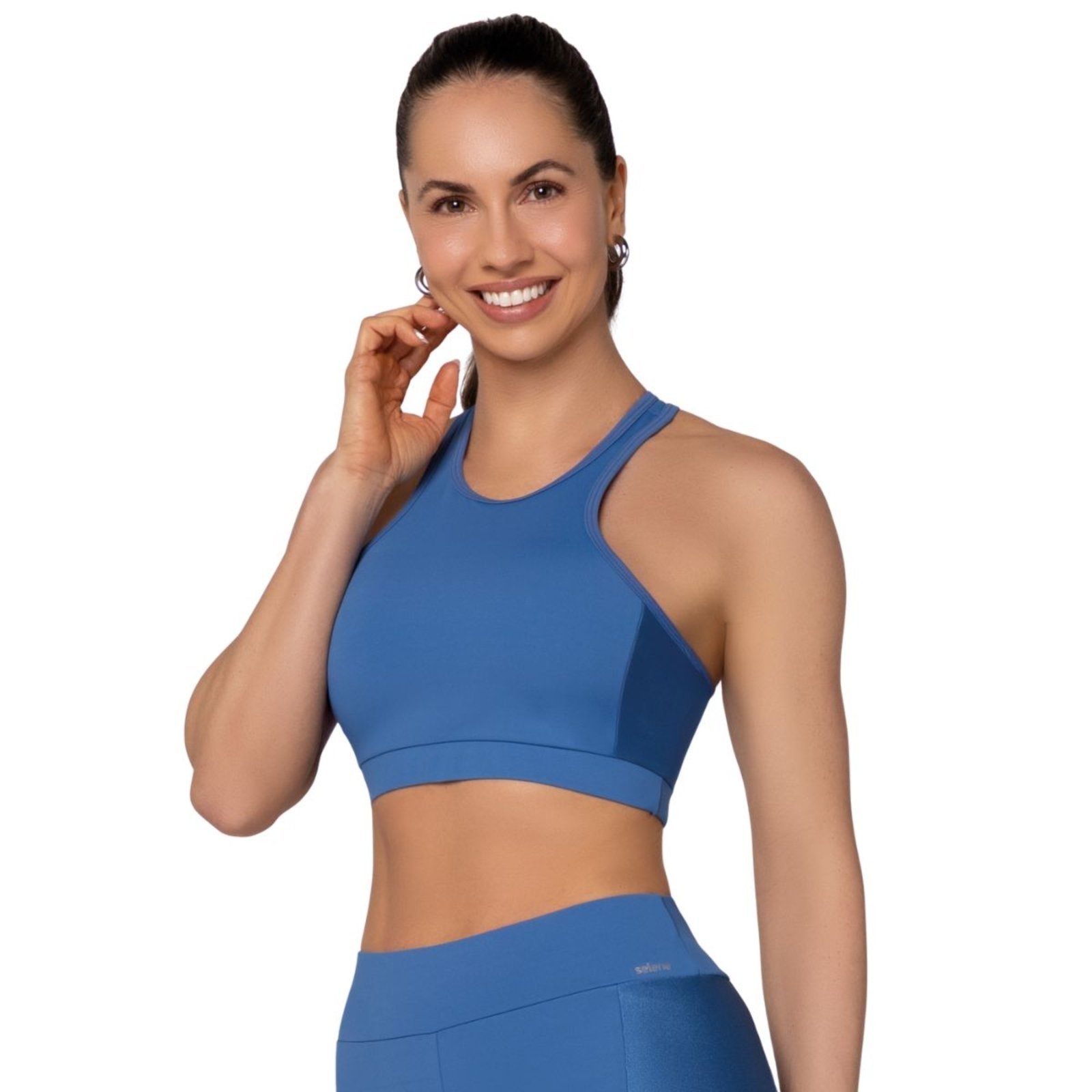 Top Fitness Nadador Bojo Removível e Recorte Selene