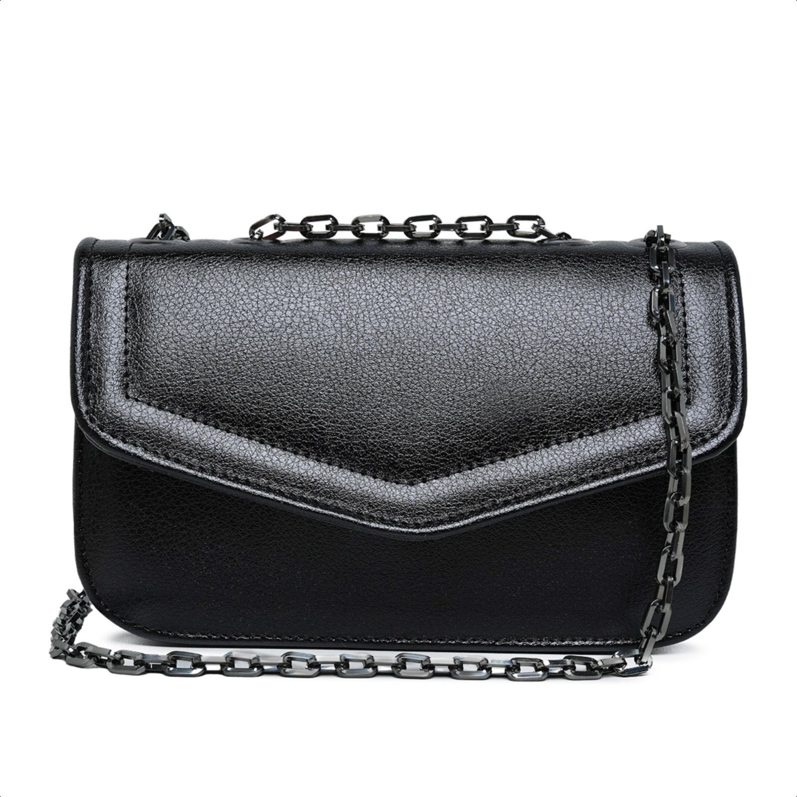 Bolsa Preta Feminina Pequena Casual Clutch Carteira De Mão Festa Alça Corrente De Ombro Elegante
