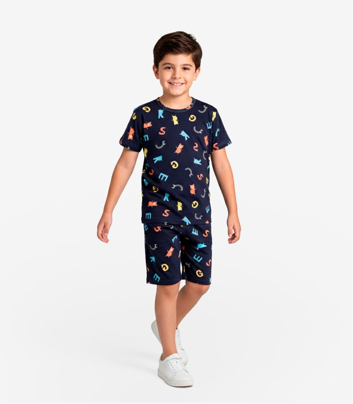 Pijama Camiseta E Bermuda Select Azul