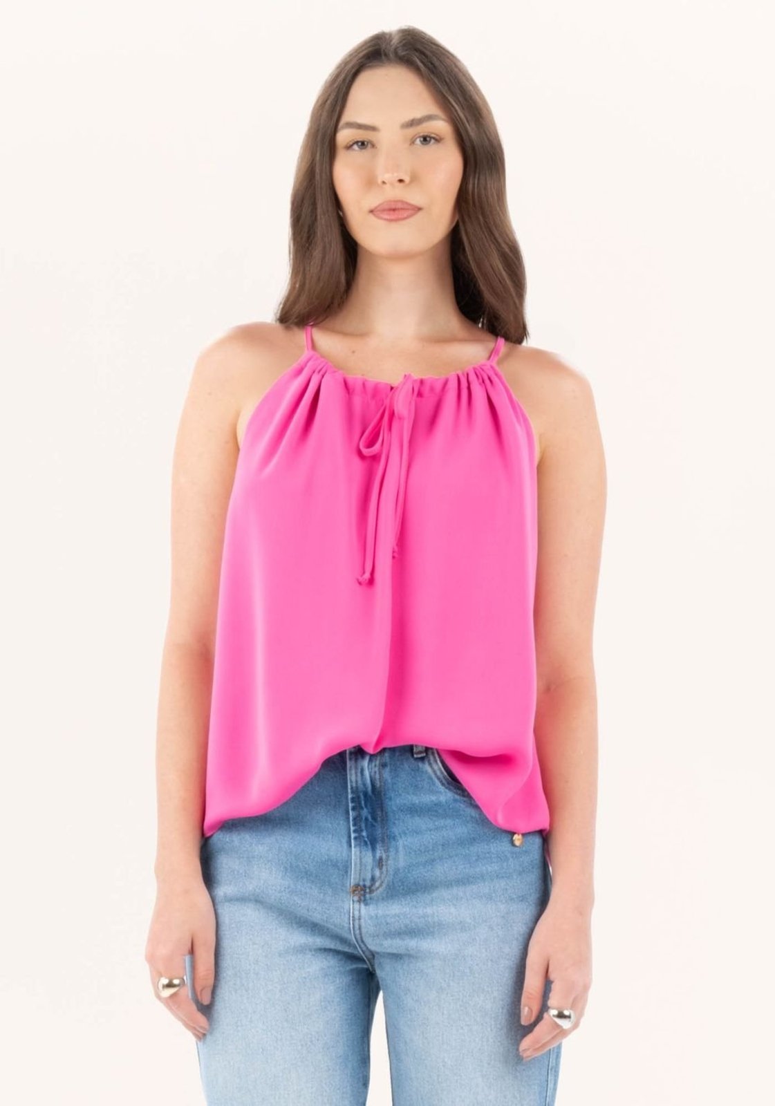 Blusa Ampla Com Amarração Frontal Lança Perfume
