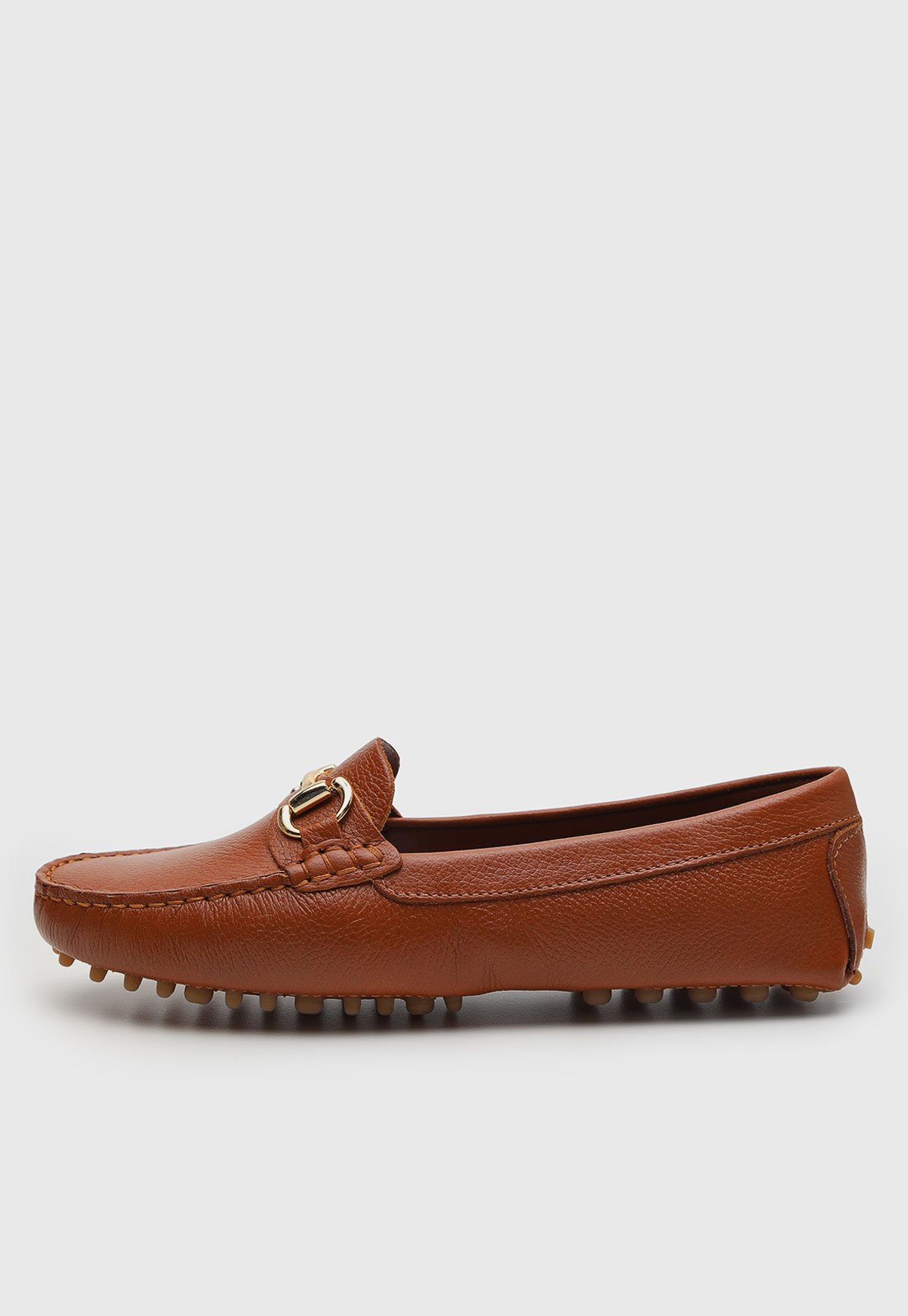 Mocassim Feminino Arezzo Detalhe Metálico Caramelo
