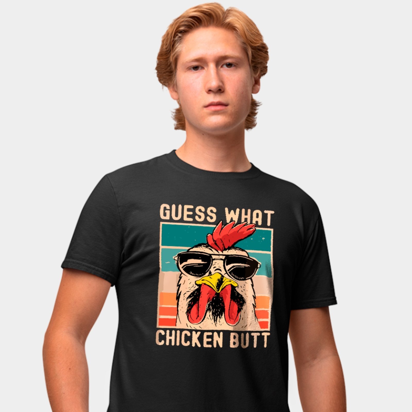 Camisa Camiseta Genuine Grit Masculina Estampada Algodão 30.1 Guess What Chicken Butt – G – Preto
