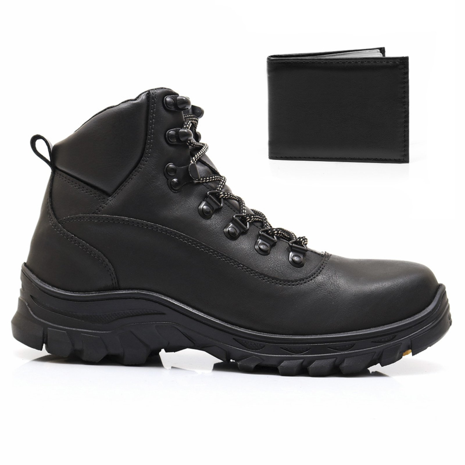 Bota Coturno Masculina Épico Adventure Cano Médio Conforto Com Carteira Preto